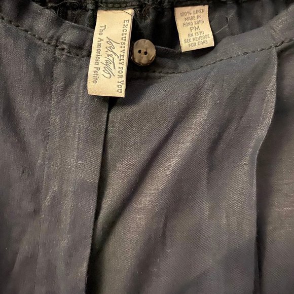 Lord & Taylor Linen Black Pants Size ~ M Petite - Picture 5 of 5